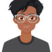 Young Man with Glasses Illustration Smiling young man wearing glasses and a t-shirt